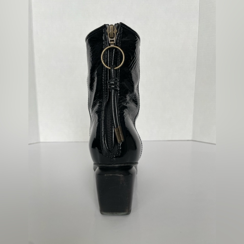 OFFICINE CREATIVE Black Patent Ankle Boots EU 37 Made in Italy - Picture 7 of 16